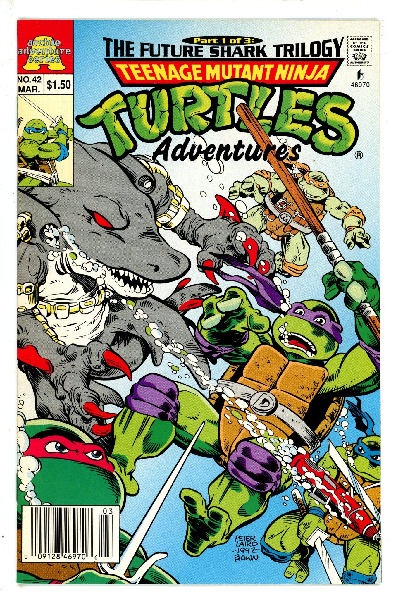 Teenage Mutant Ninja Turtles Adventures Vol 2 42 Canadian Price Variant NM- (1993)
