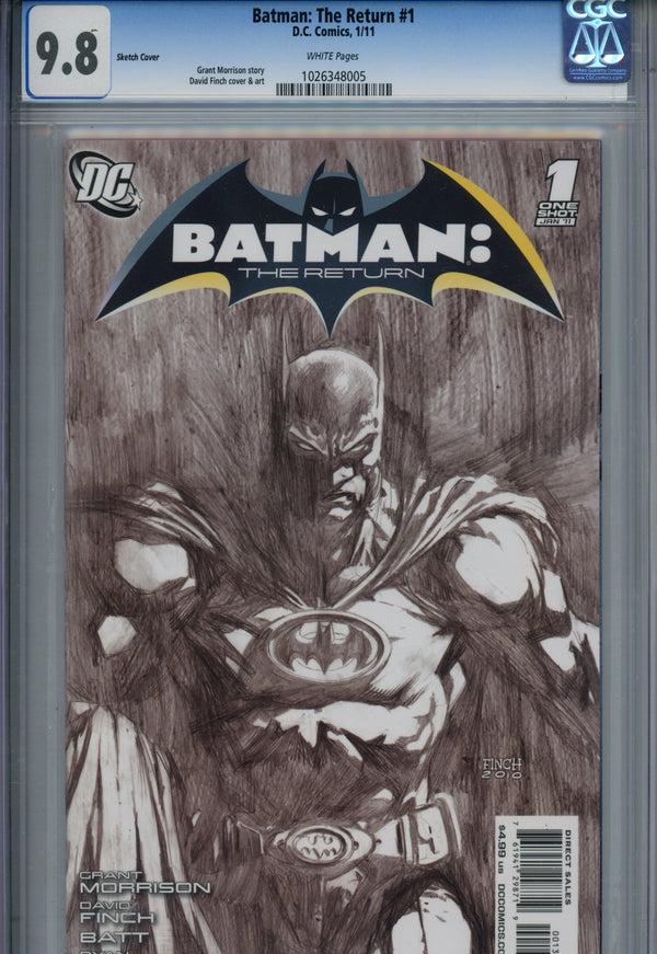 Batman: The Return 1 Finch Sketch Incentive Variant CGC 9.8 (2010)