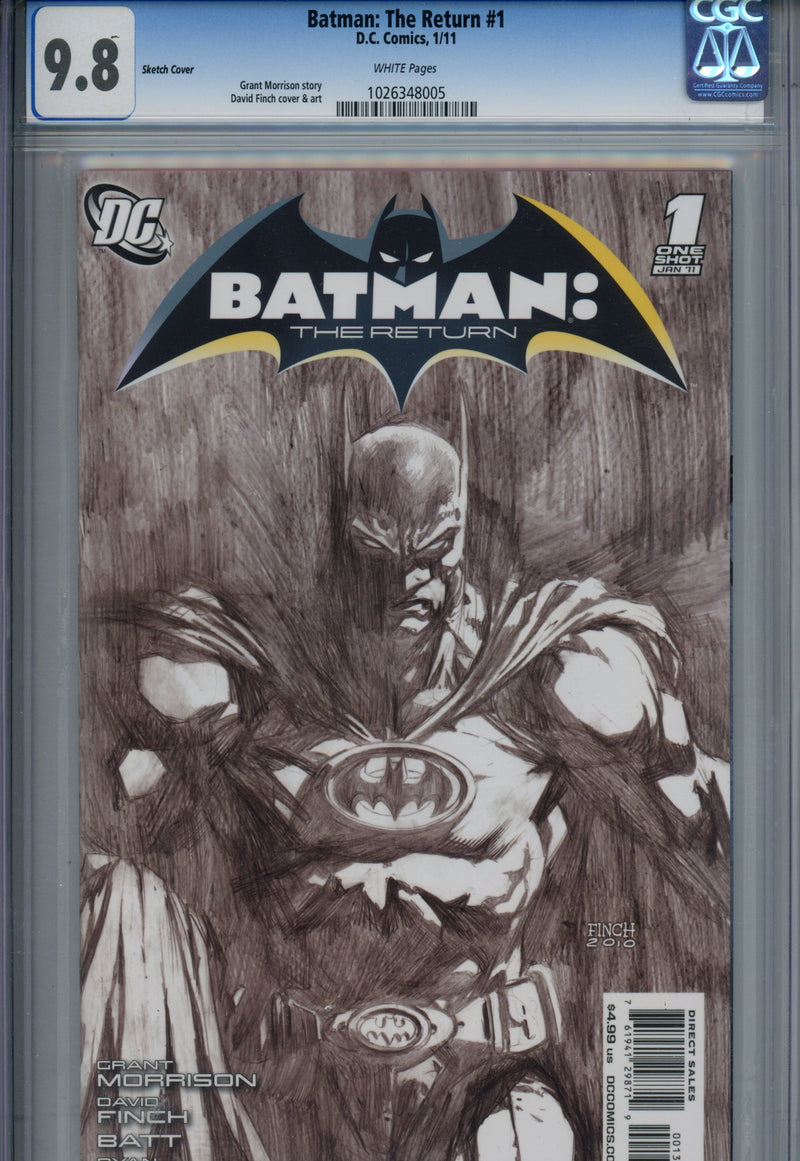 Batman: The Return 1 Finch Sketch Incentive Variant CGC 9.8 (2010)