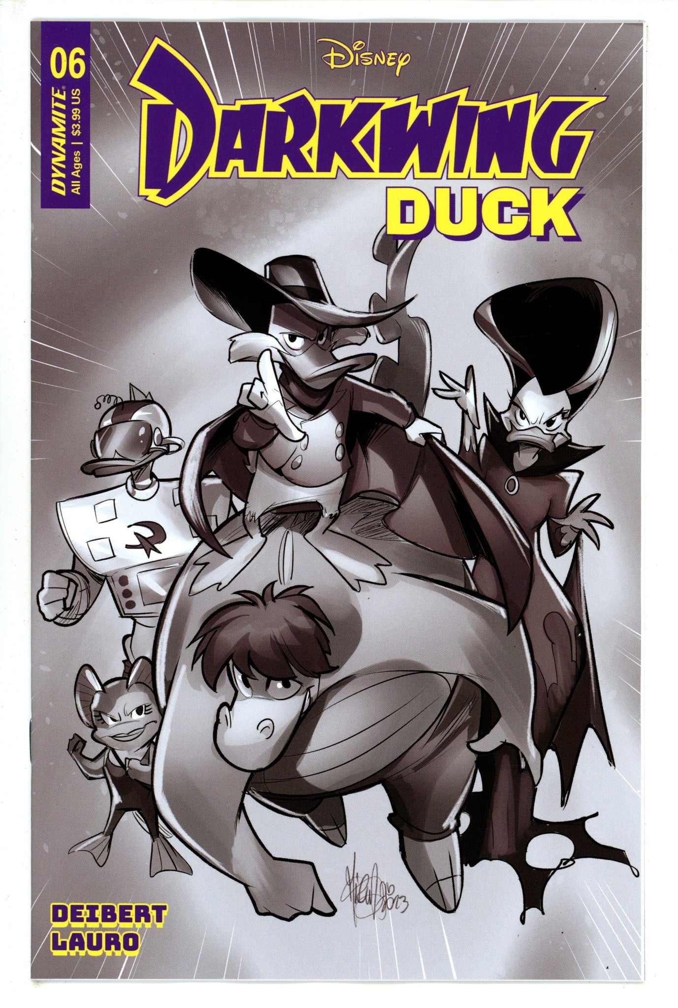 Darkwing Duck 6 Andolfo B&W Incentive Variant (2023)