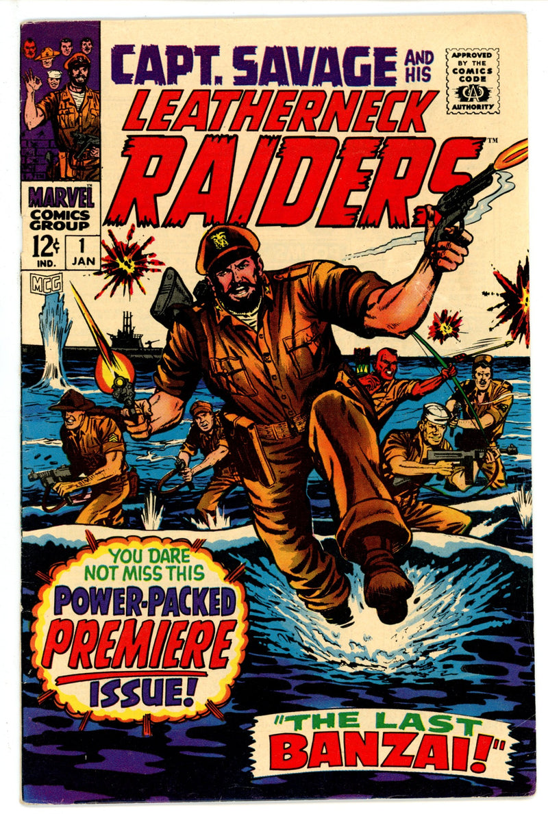 Capt. Savage and His Leatherneck Raiders 1 Manufactured Without Bottom Staple FN