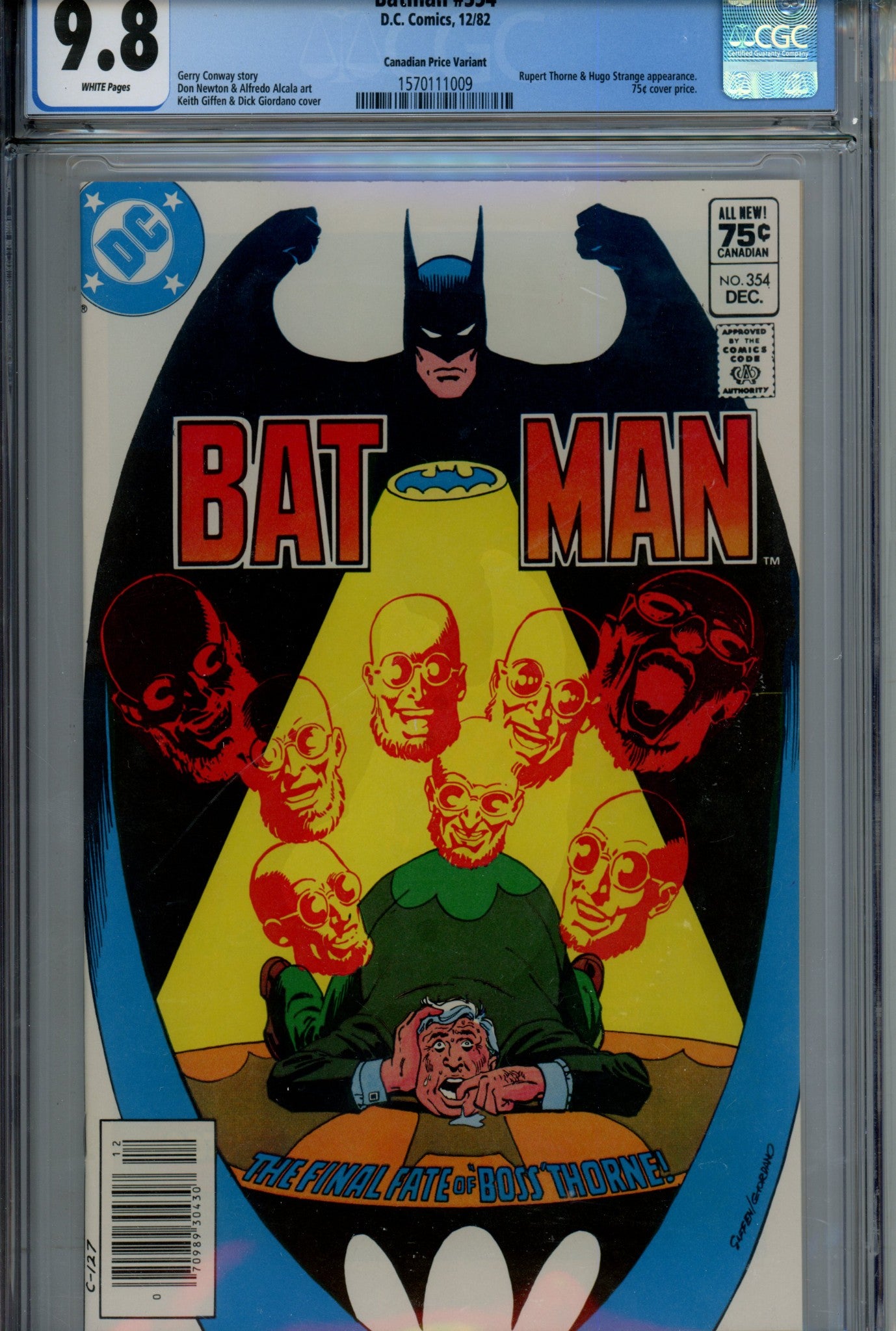 Batman Vol 1 354 Canadian Price Variant CGC 9.8 (1982)