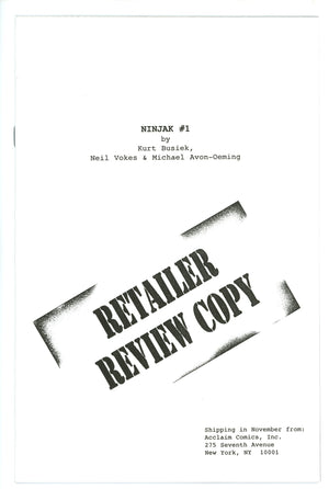 Ninjak Vol 1 1 Retailer Review Copy VF