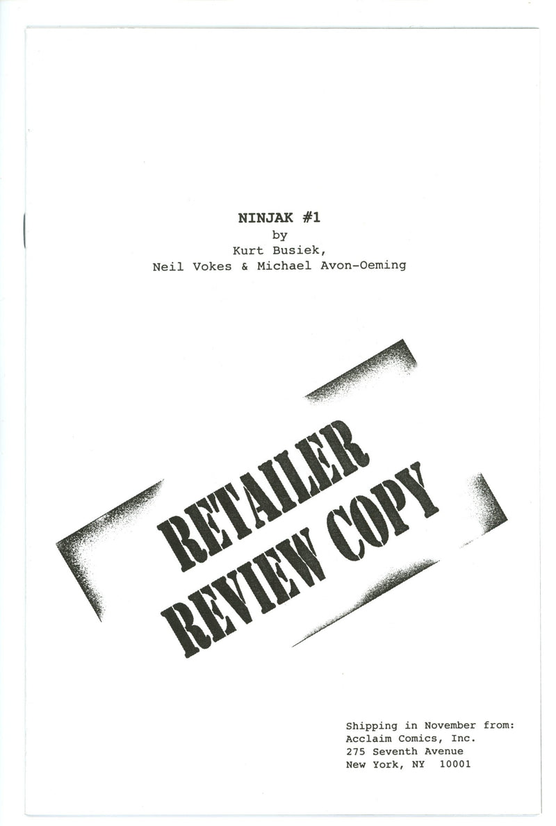 Ninjak Vol 1 1 Retailer Review Copy VF