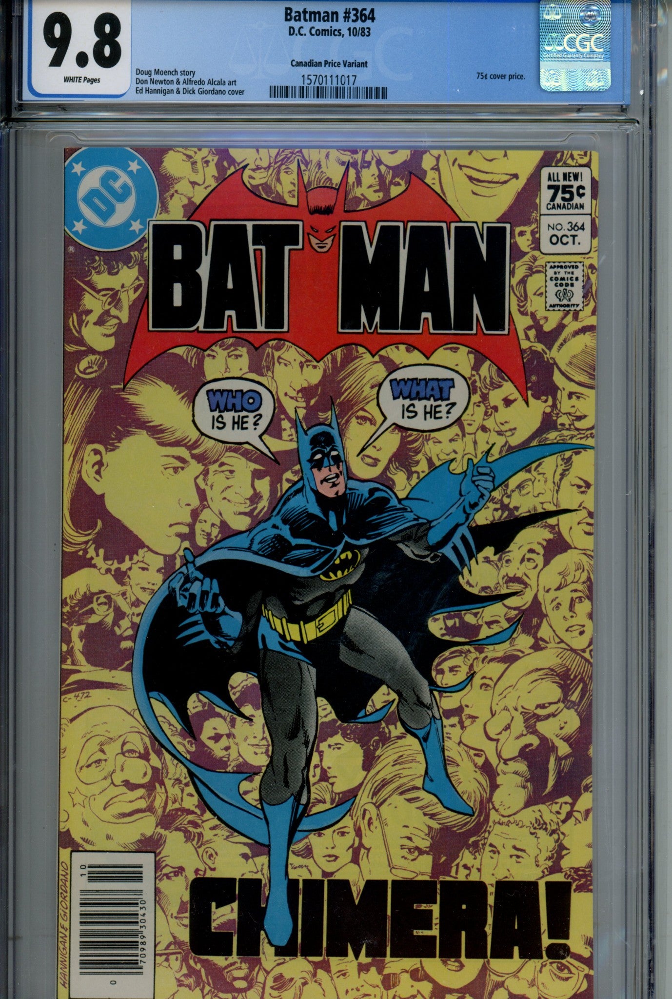 Batman Vol 1 364 Canadian Price Variant CGC 9.8 (1983)
