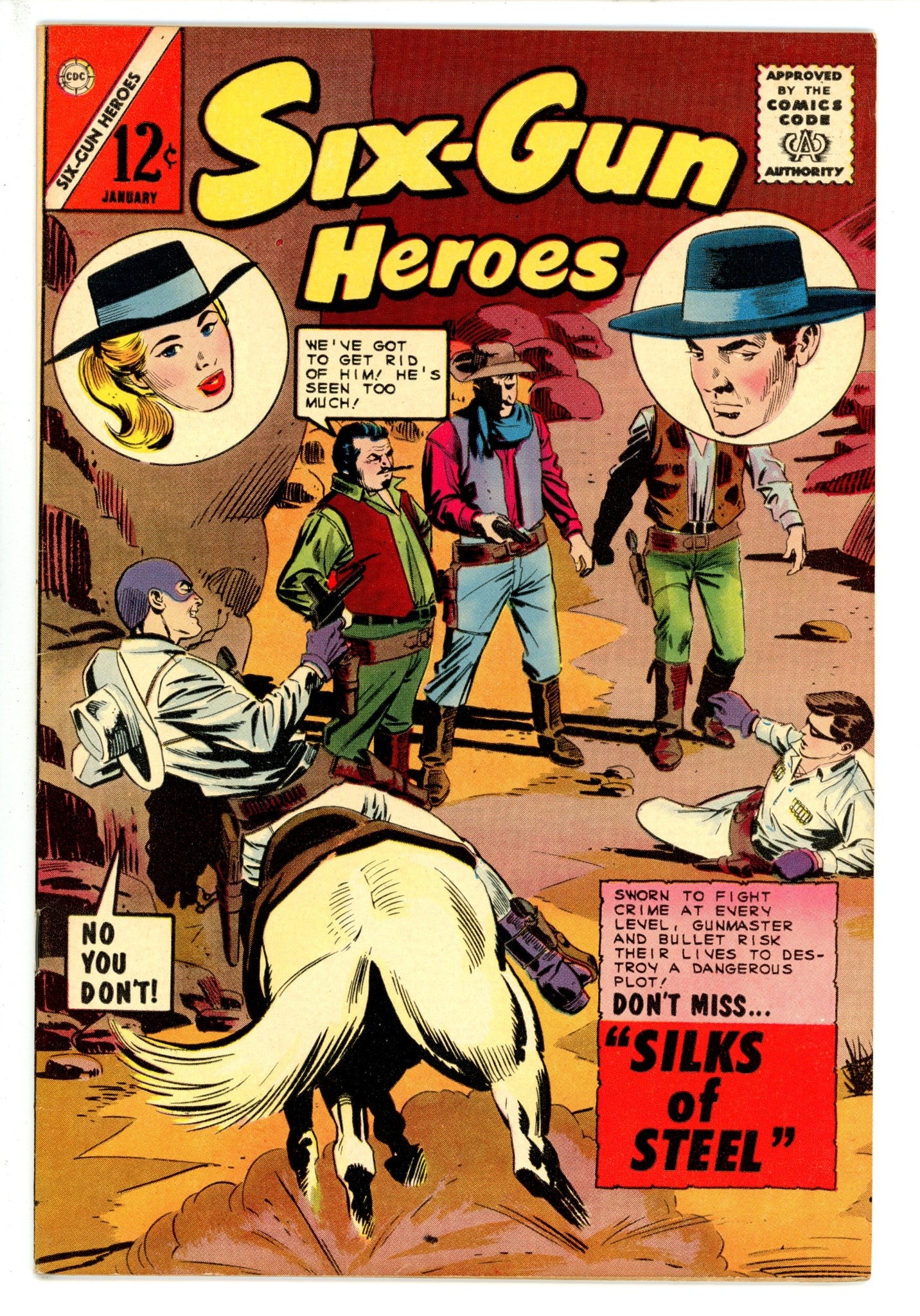 Six-Gun Heroes 82 Manufactured Without Top Staple VF (1955)
