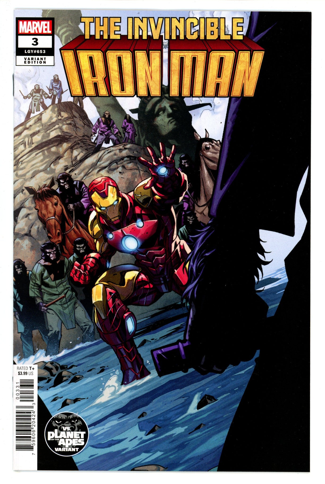 Invincible Iron Man Vol 4 3 Manna Planet of the Apes Variant (2023)