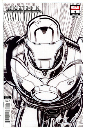 Invincible Iron Man Vol 4 4 Adams B&W 2nd Print Incentive Variant NM- (2023)