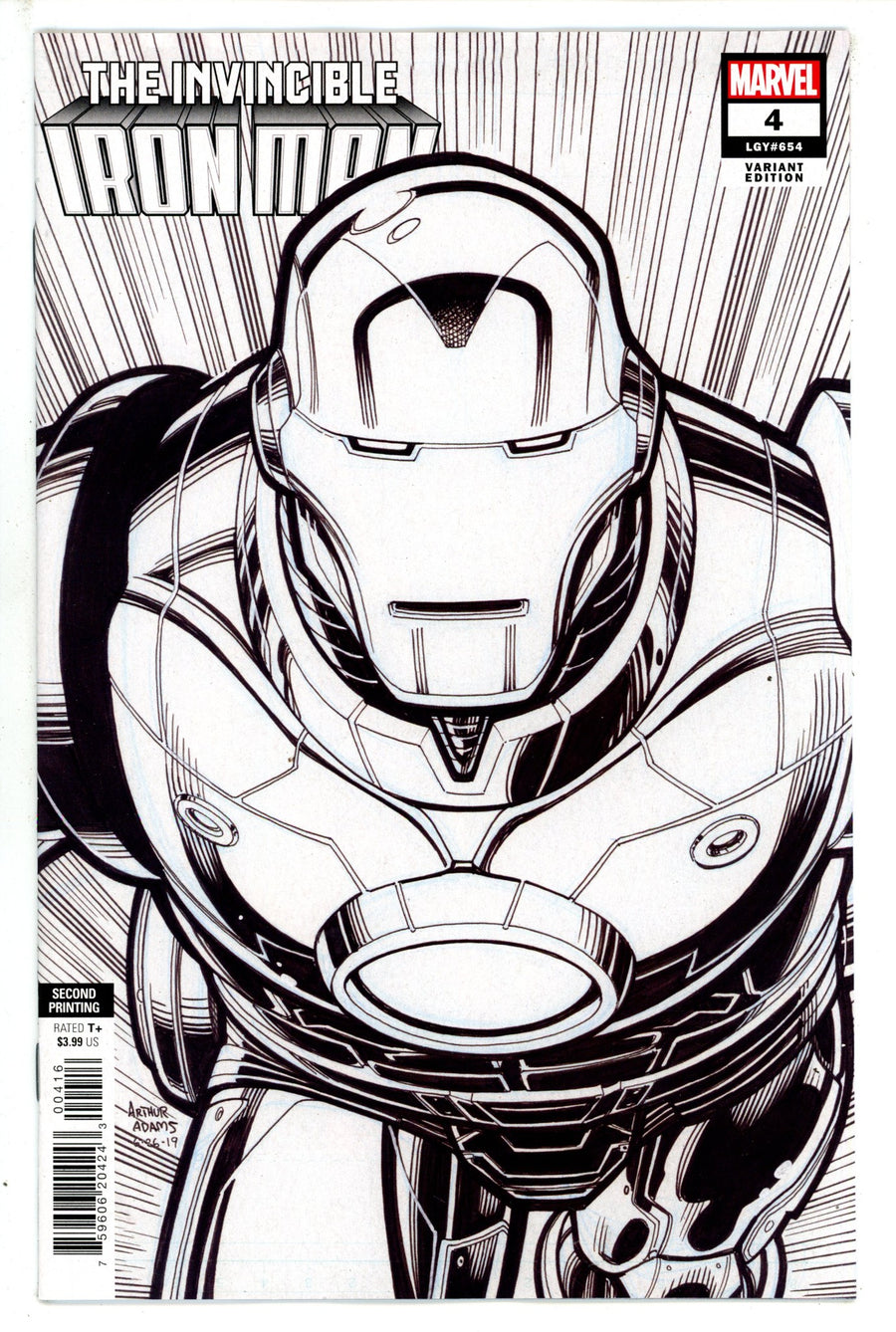 Invincible Iron Man Vol 4 4 Adams B&W 2nd Print Incentive Variant NM- (2023)