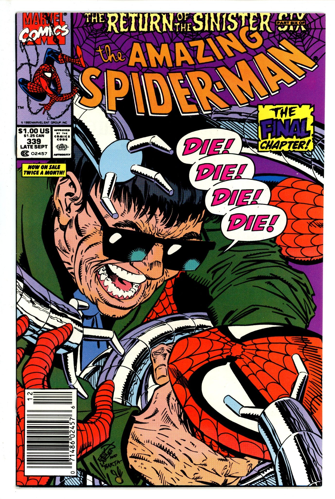 The Amazing Spider-Man Vol 1 339 Newsstand VF/NM