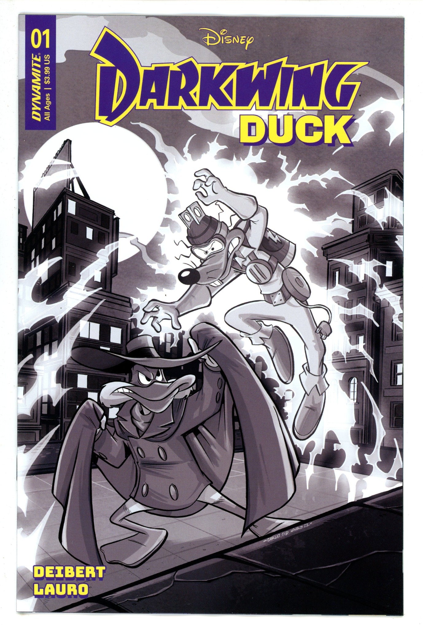 Darkwing Duck 1 Lauro B&W Incentive Variant NM (2023)
