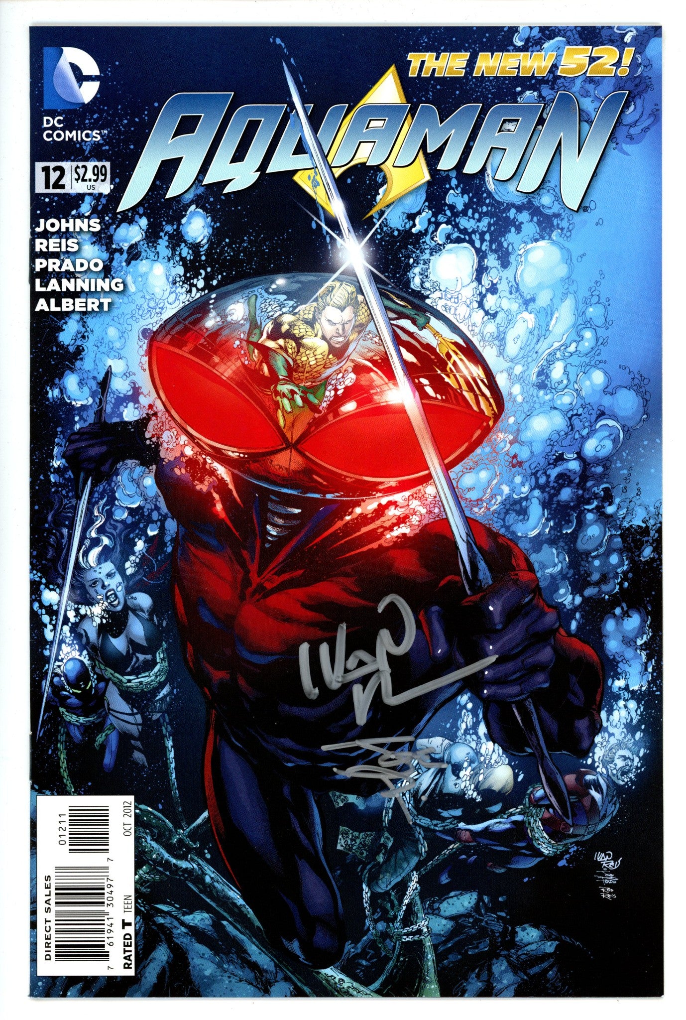 Aquaman Vol 7 12 Signed Prado / Reis