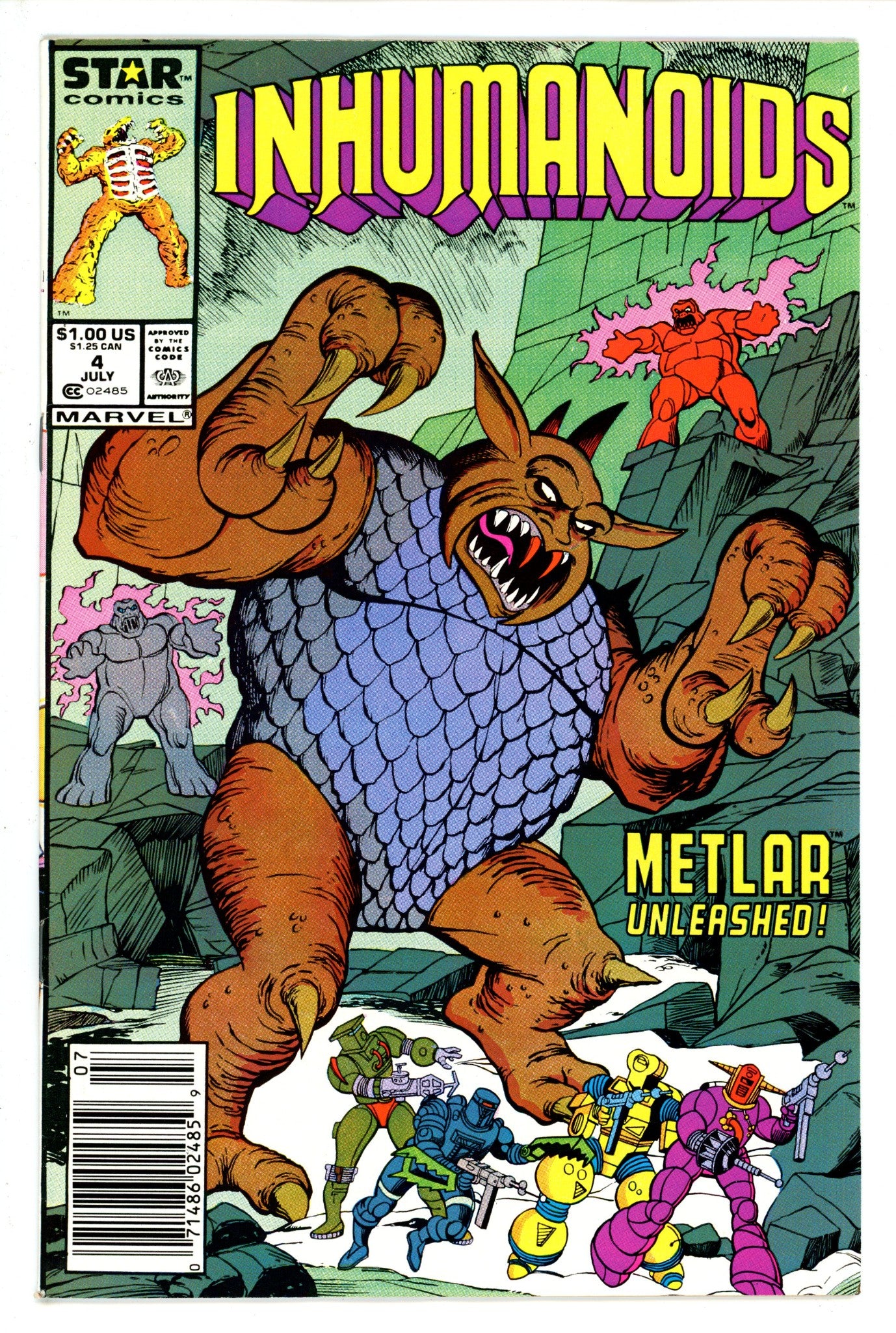 The Inhumanoids 4 Newsstand VF (1987)