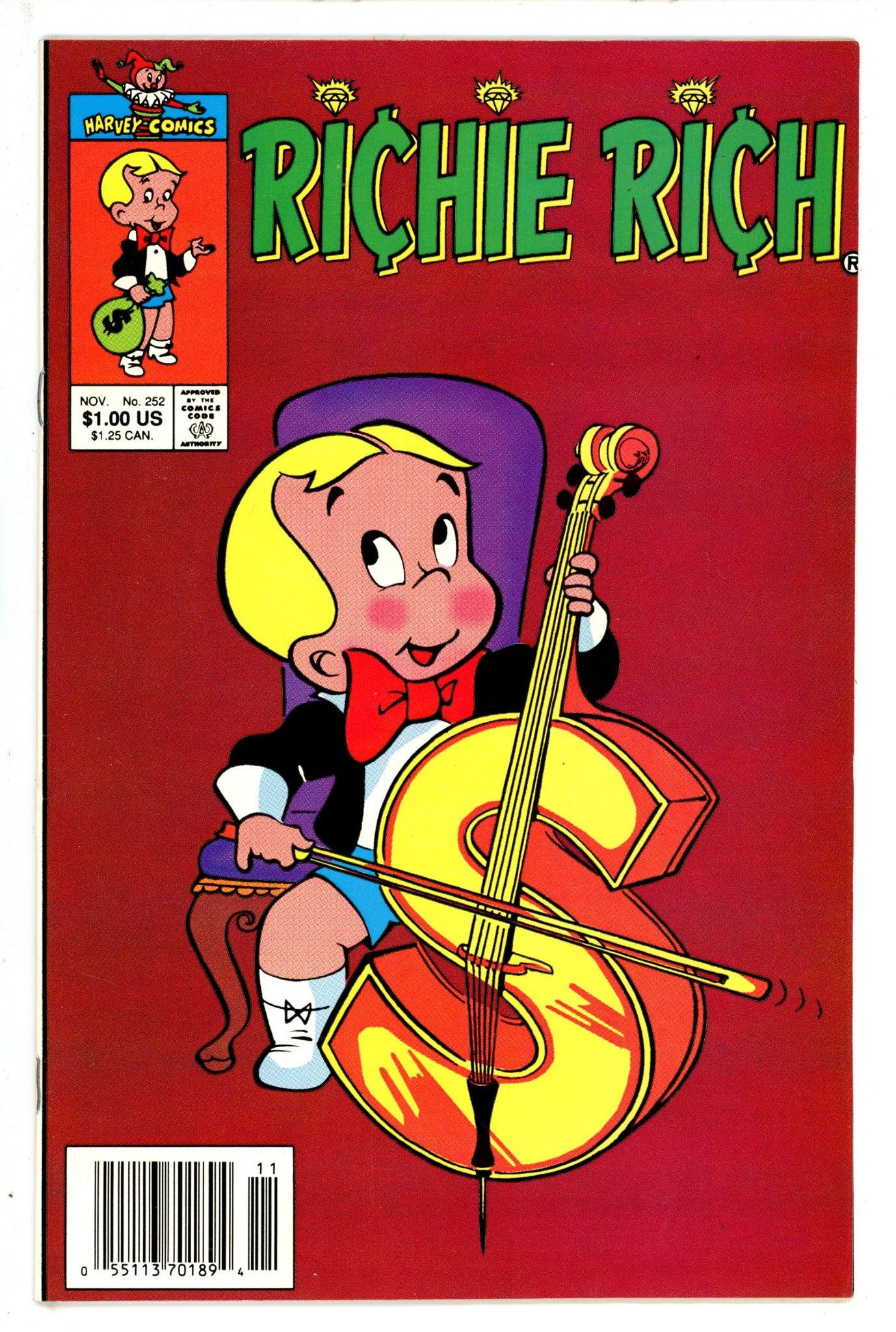 Richie Rich Vol 1 252 Newsstand VF- (1990)