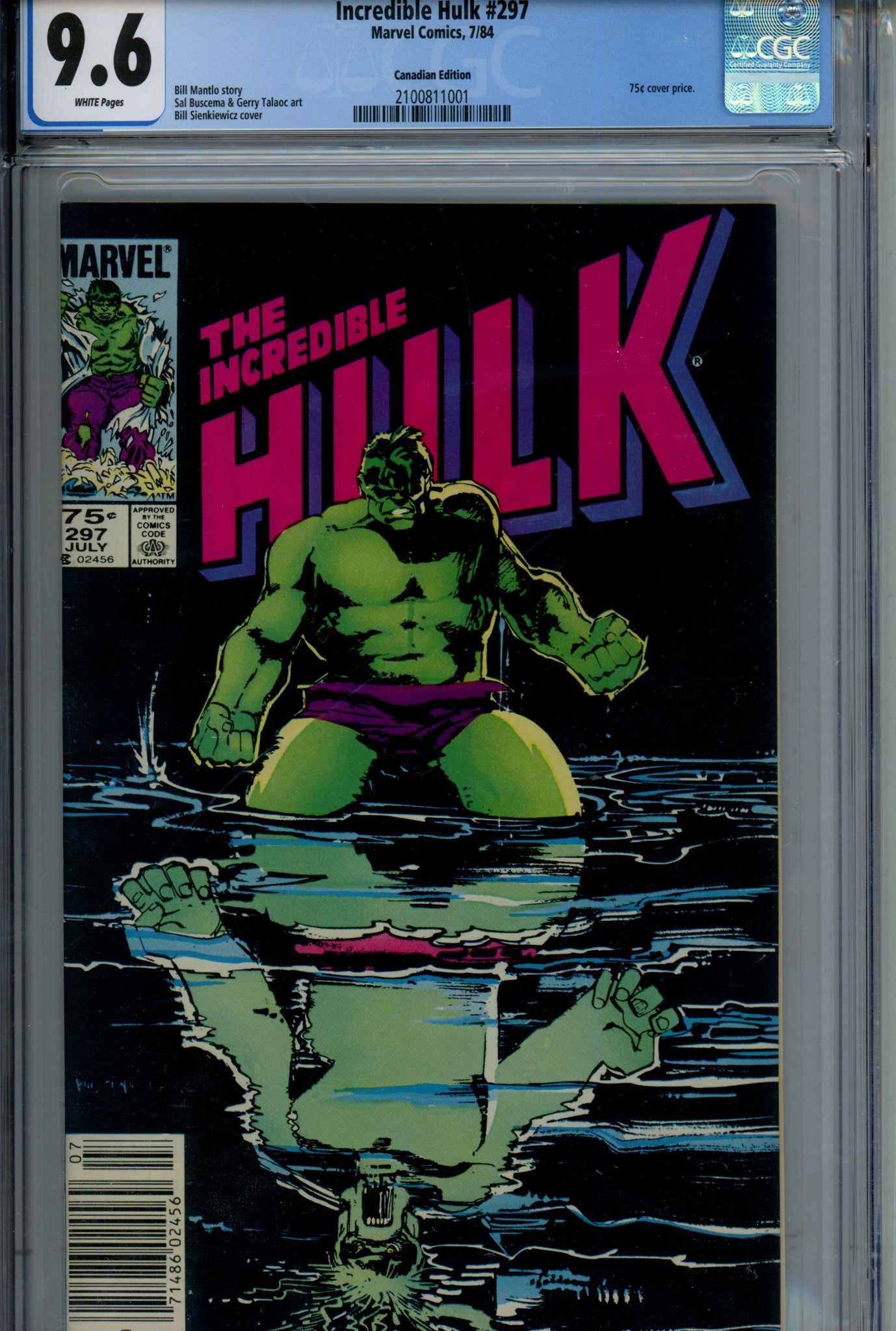 The Incredible Hulk Vol 1 297 Canadian Price Variant CGC 9.6 (1984)