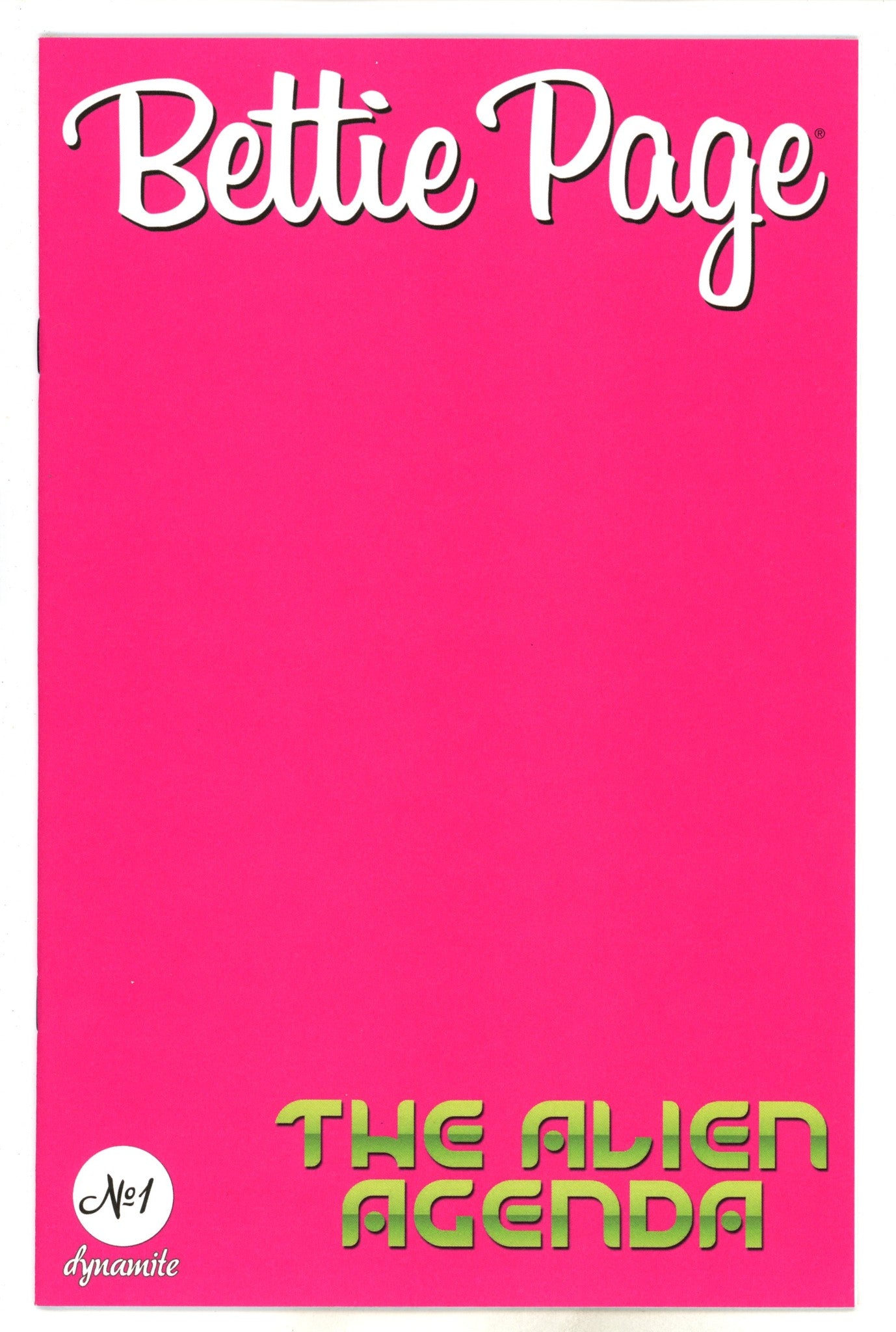 Bettie Page Alien Agenda 1 Pink Blank Variant