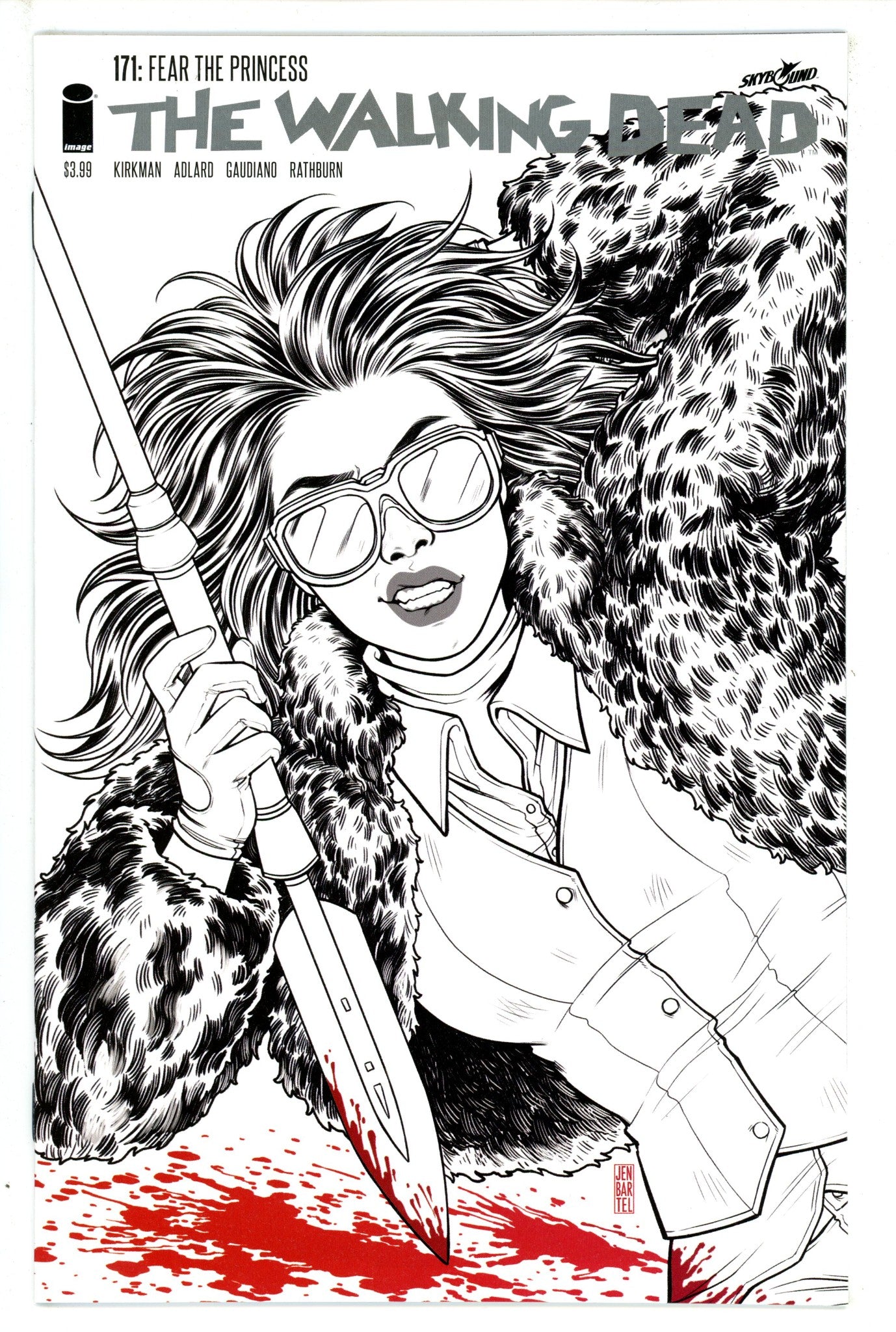 The Walking Dead 171 Bartel B&W 15th Anniversary Variant (2018)