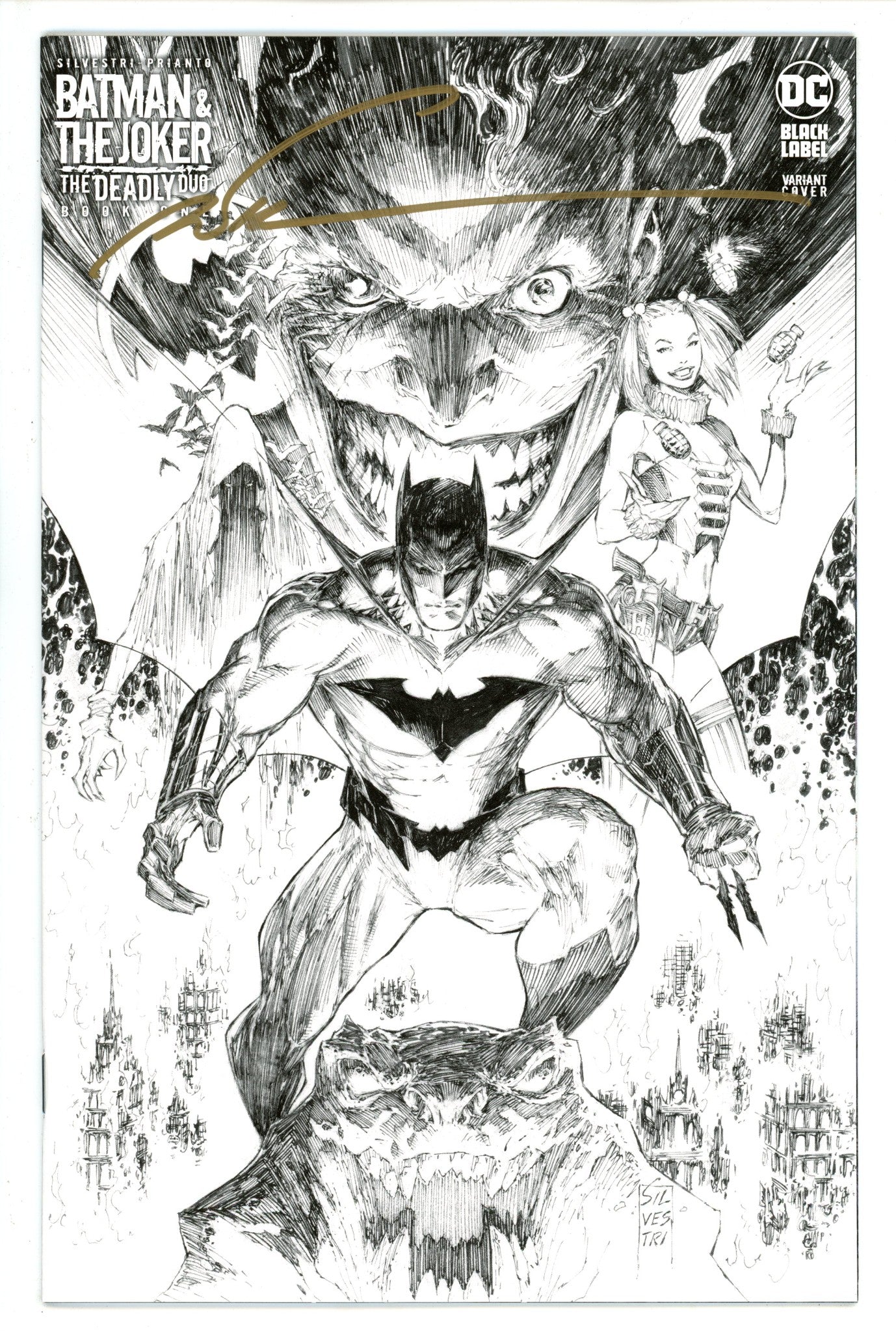 Batman & The Joker The Deadly Duo 1 Signed Silvestri Variant NM+