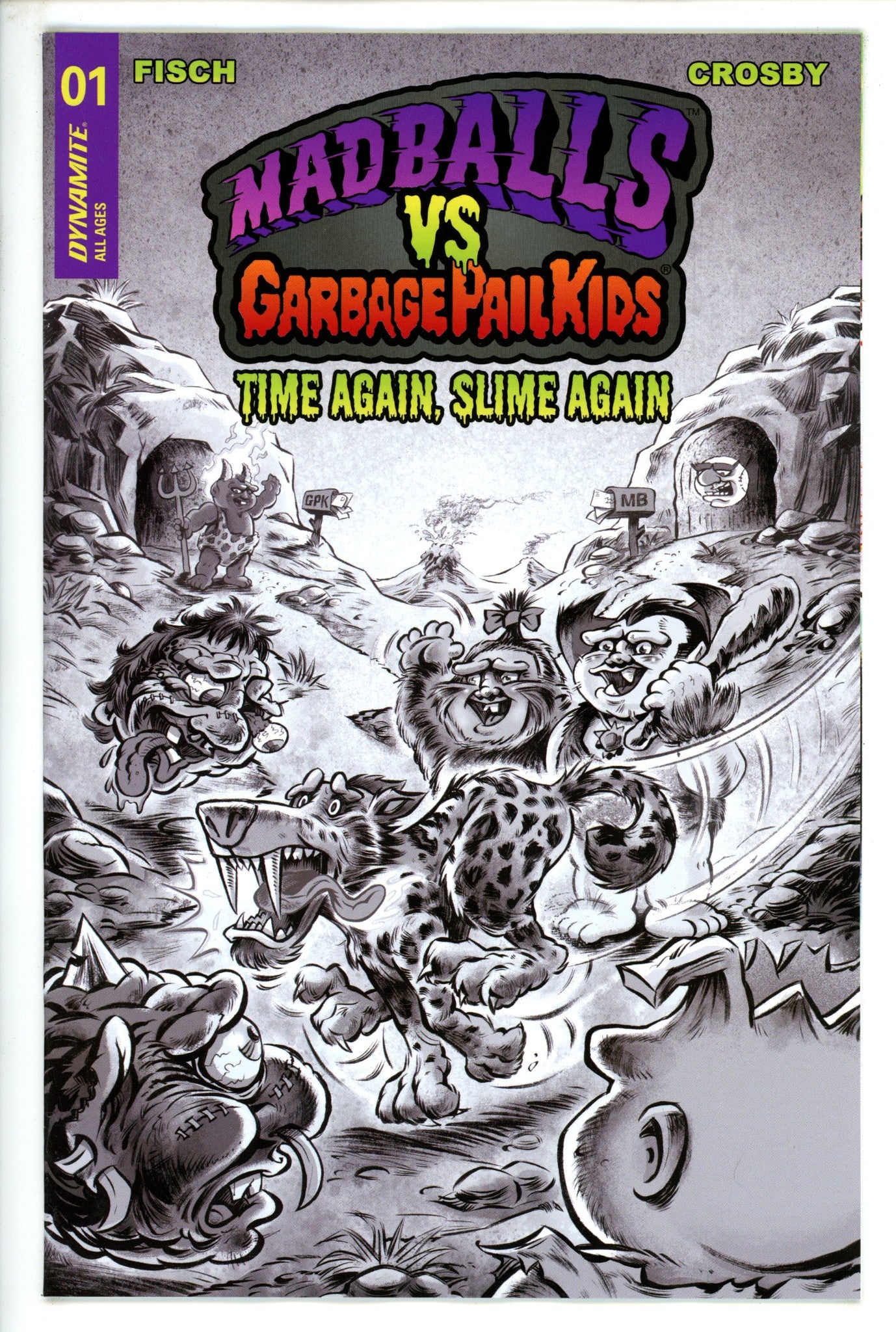 Madballs Vs Garbage Pail Kids Slime Again 1 Crosby B&W Incentive Variant (2023)