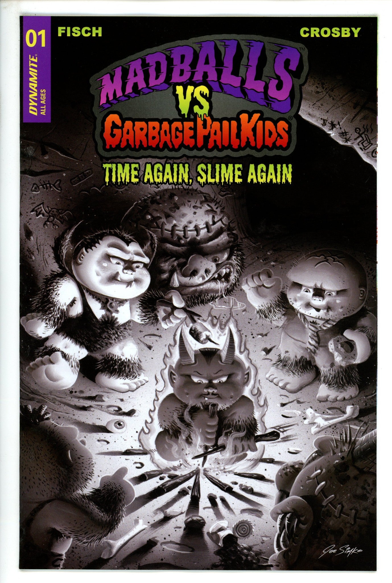 Madballs Vs Garbage Pail Kids Slime Again 1 Simko B&W Incentive Variant (2023)