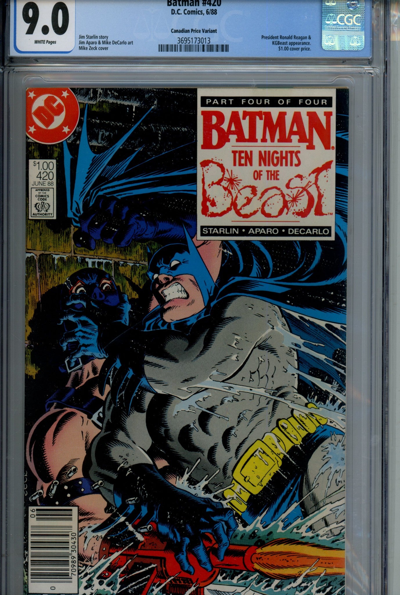 Batman Vol 1 420 CGC 9.0 (1988)