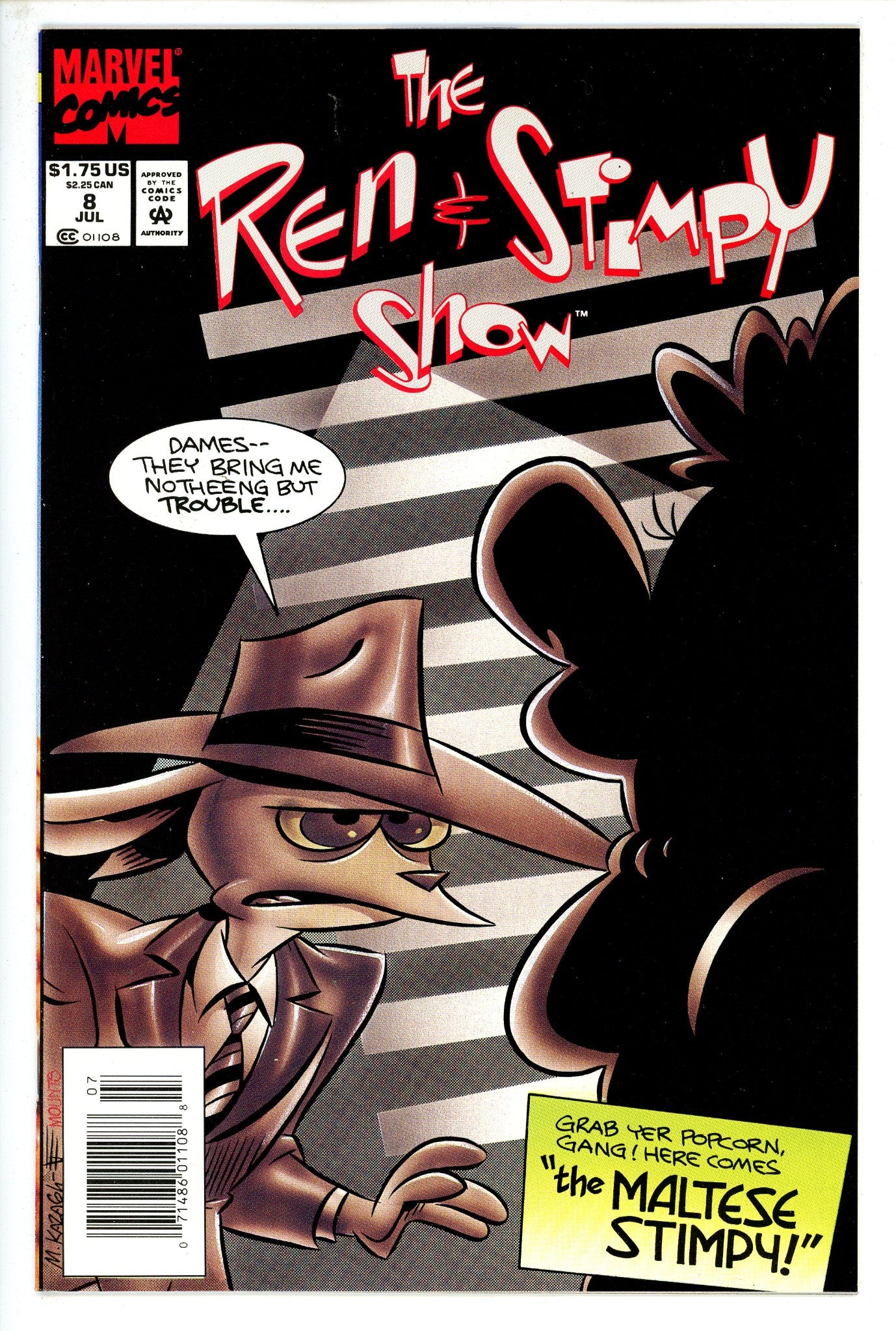 The Ren & Stimpy Show Vol 1 8 Newsstand NM-Marvel-CaptCan Comics Inc
