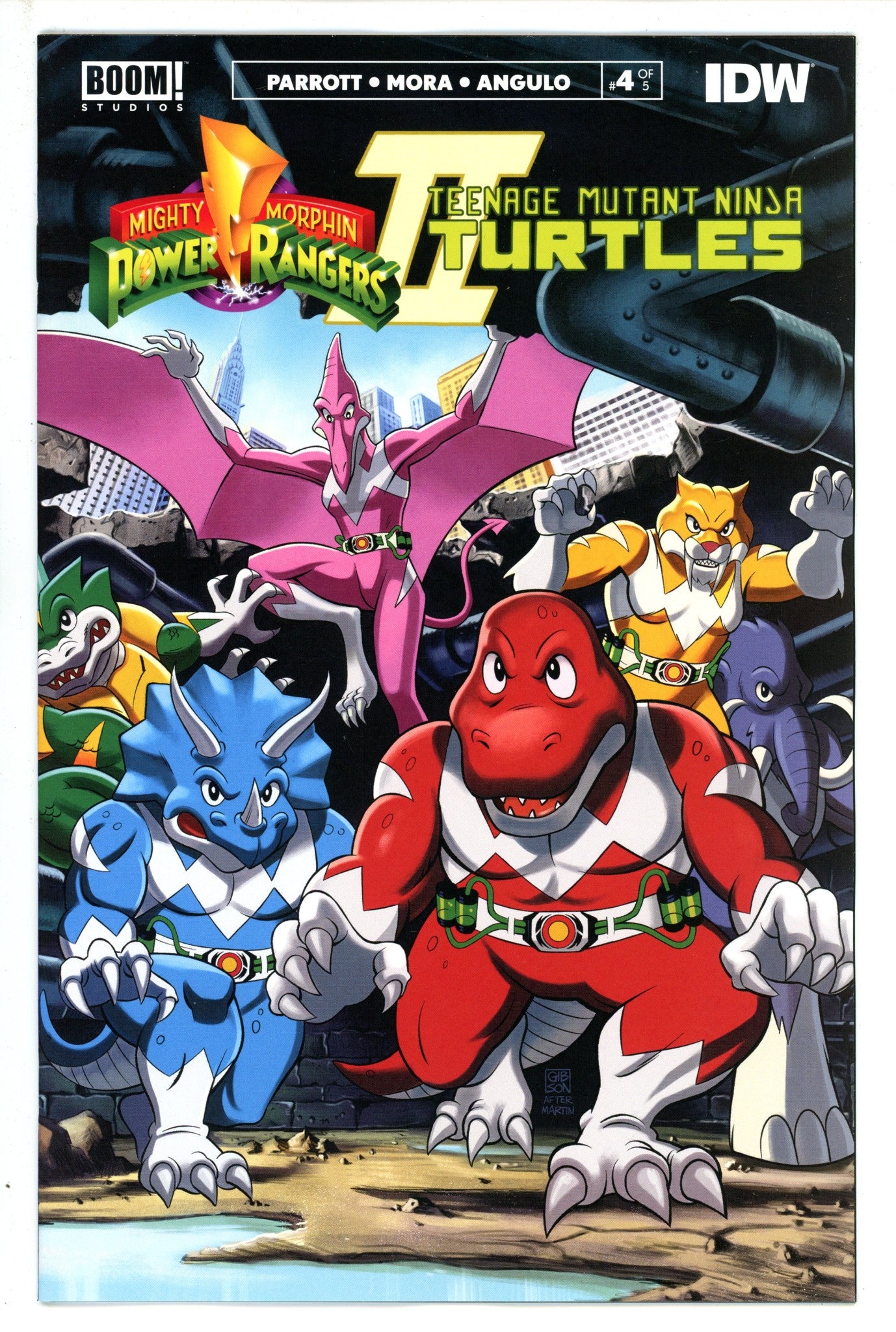 Mighty Morphin Power Rangers / Teenage Mutant Ninja Turtles II 4 Gibson MMPR Variant (2023)