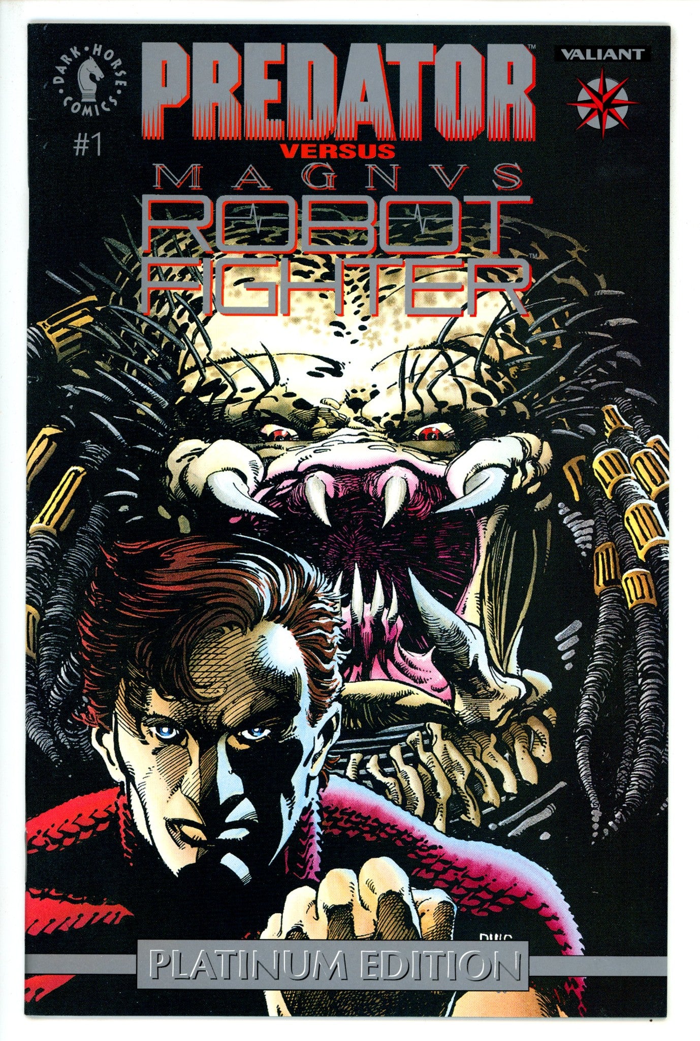 Predator Versus Magnus Robot Fighter 1 Platinum Variant NM-