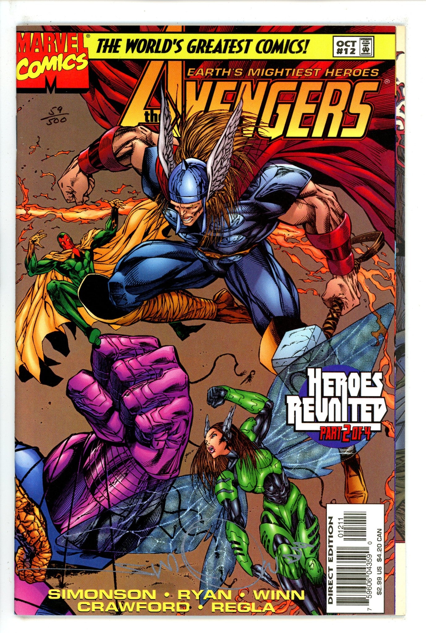 Avengers Vol 2 12 Signed Simonson