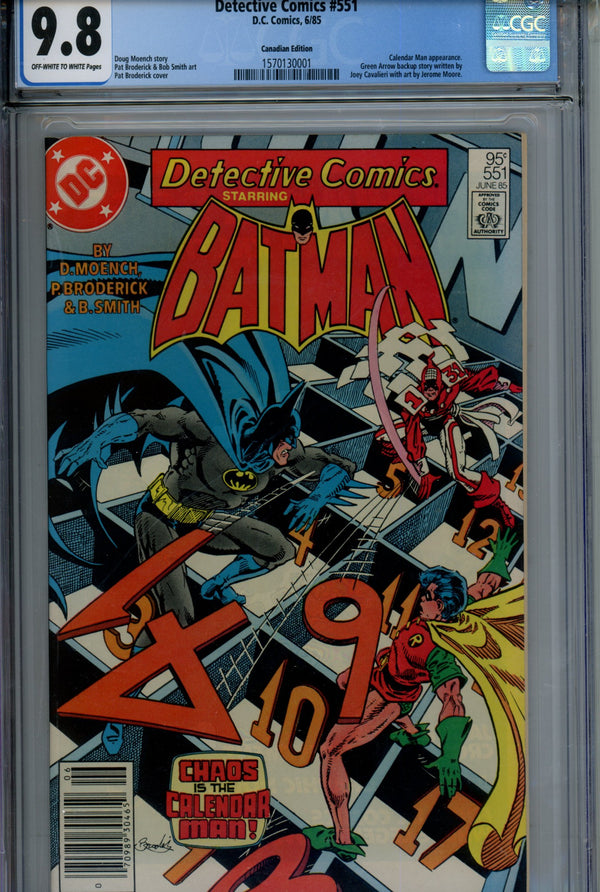 Detective Comics Vol 1 551 Canadian Price Variant CGC 9.8 (1985)