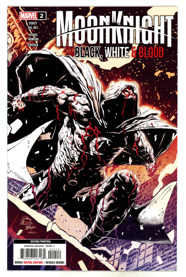 Moon Knight Black White Blood 2 2nd Print (2022)
