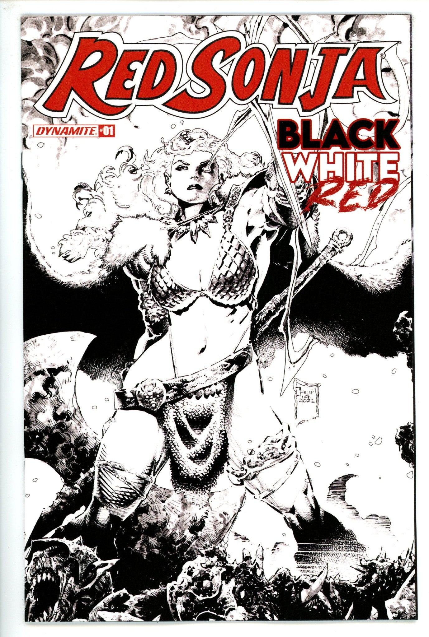 Red Sonja Black White Red 1 Tan Variant