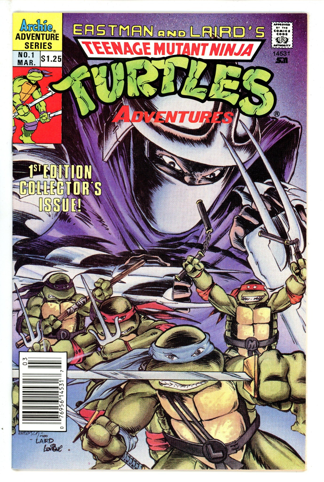 Teenage Mutant Ninja Turtles Adventures Vol 2 1 Newsstand Canadian Price Variant VF+ (1989)