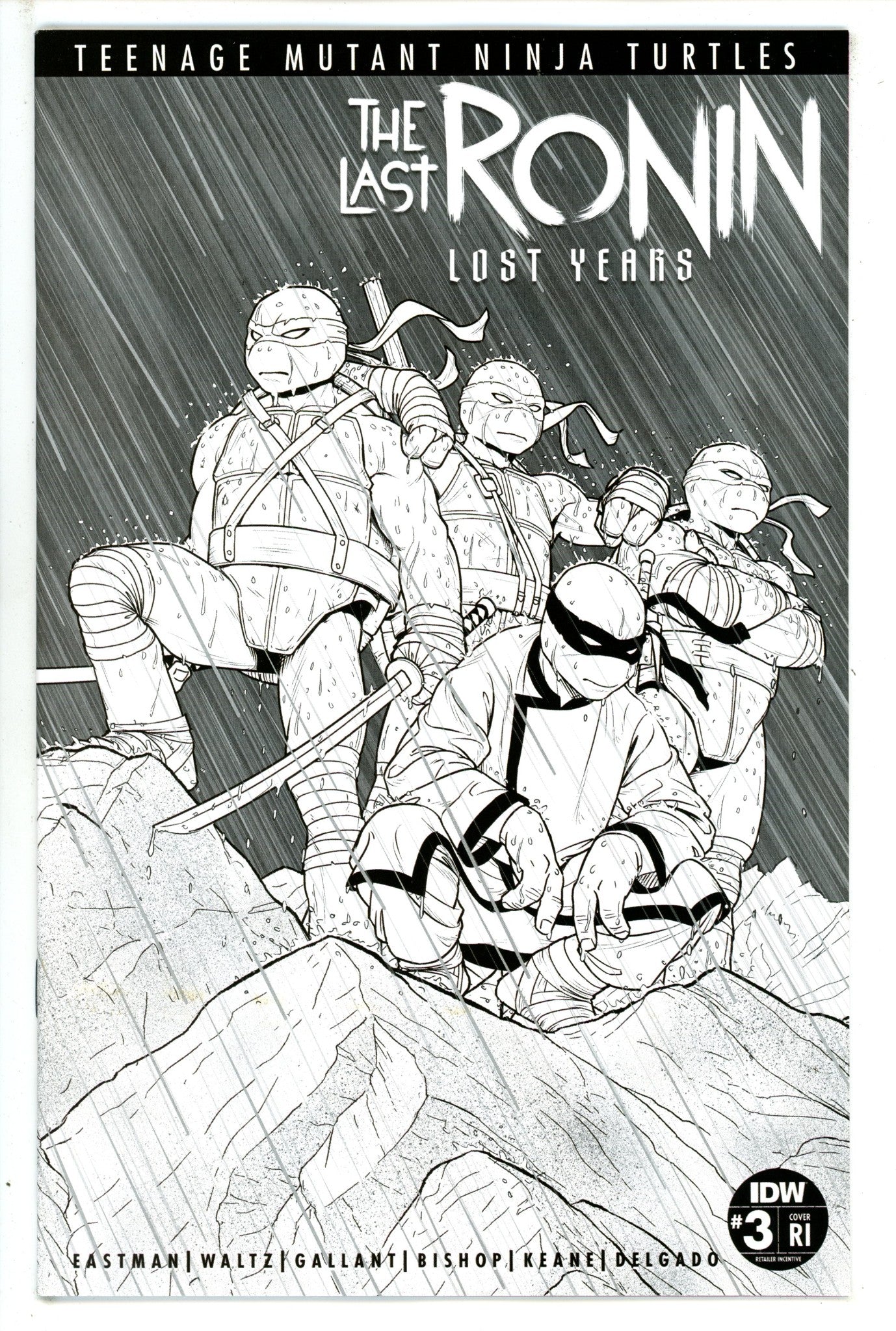 Teeange Mutant Ninja Turtles: The Last Ronin - The Lost Years 3 Mckelvie B&W Incentive Variant NM (2023)