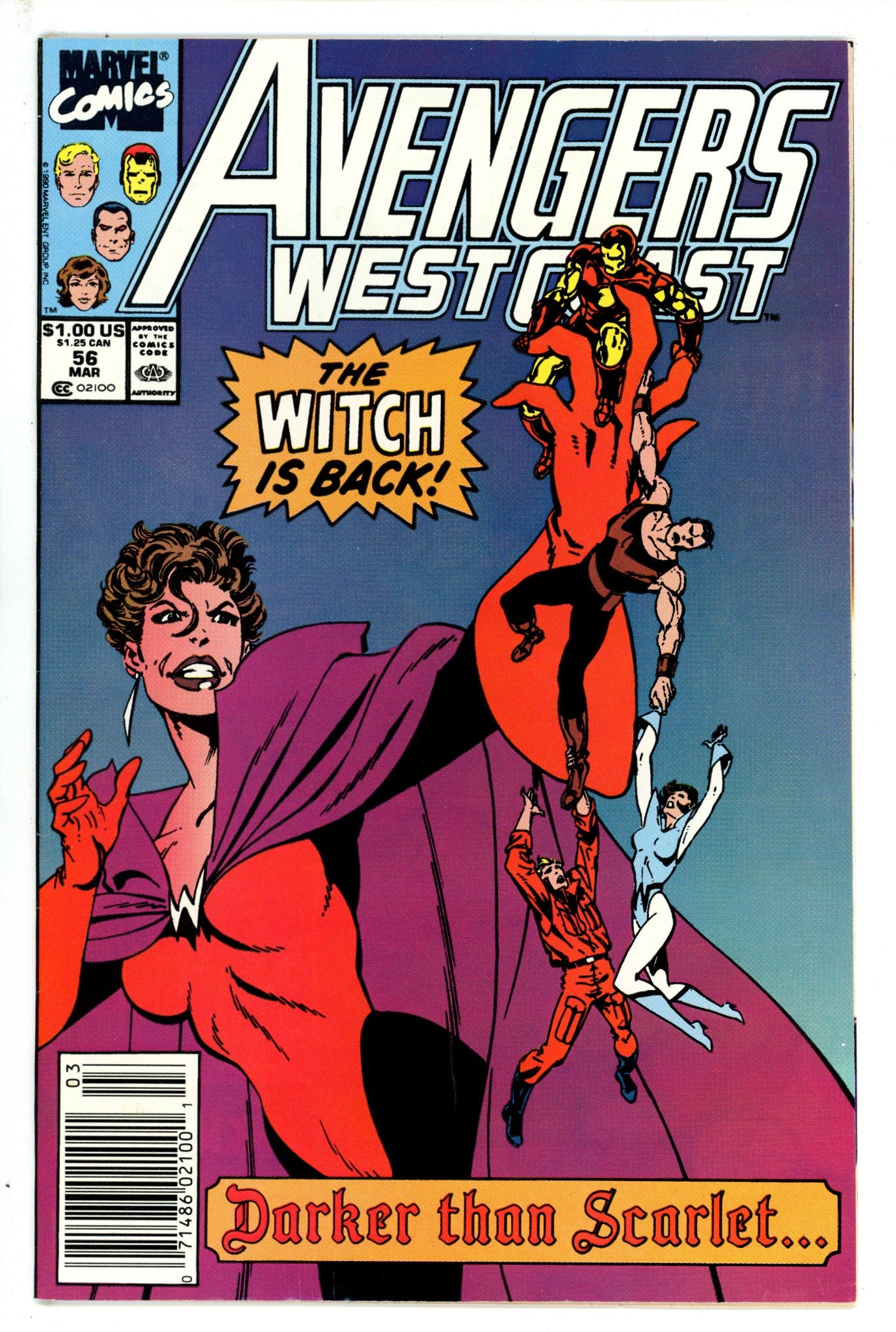 Avengers West Coast Vol 2 56 Newsstand VF+ (1990)