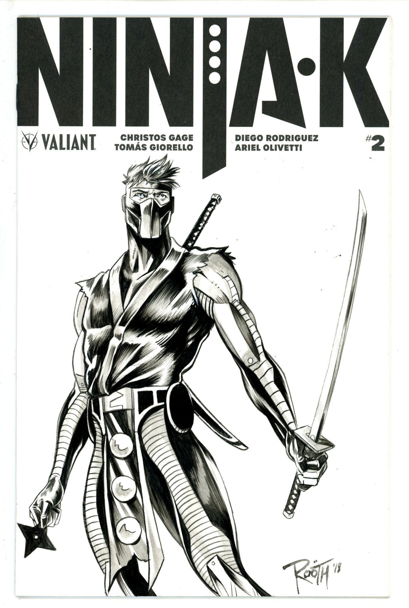 Ninja-K 2 Custom Sketch Mike Rooth NM