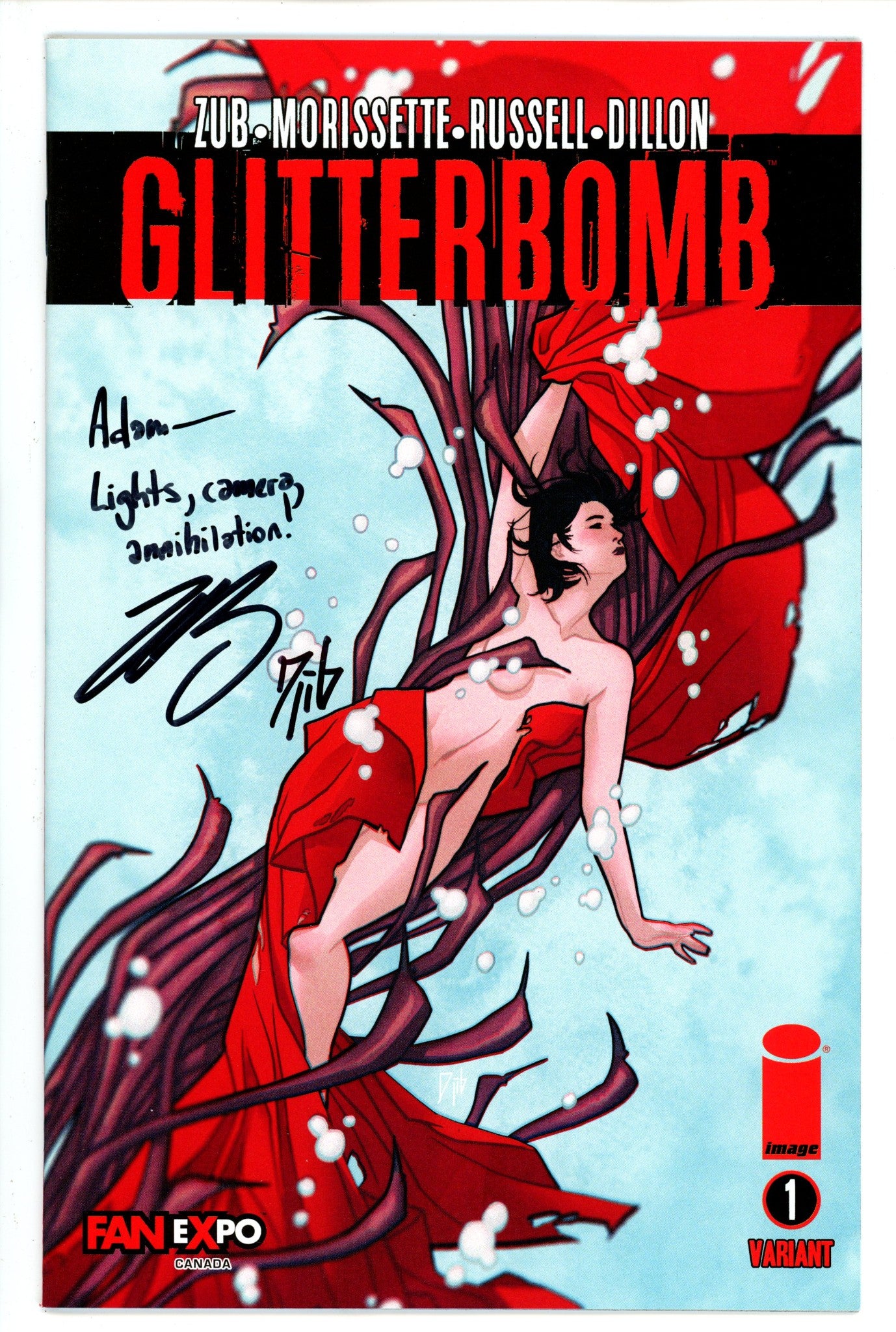 Glitterbomb 1 Fan Expo Variant Signed Zub. Morissette NM