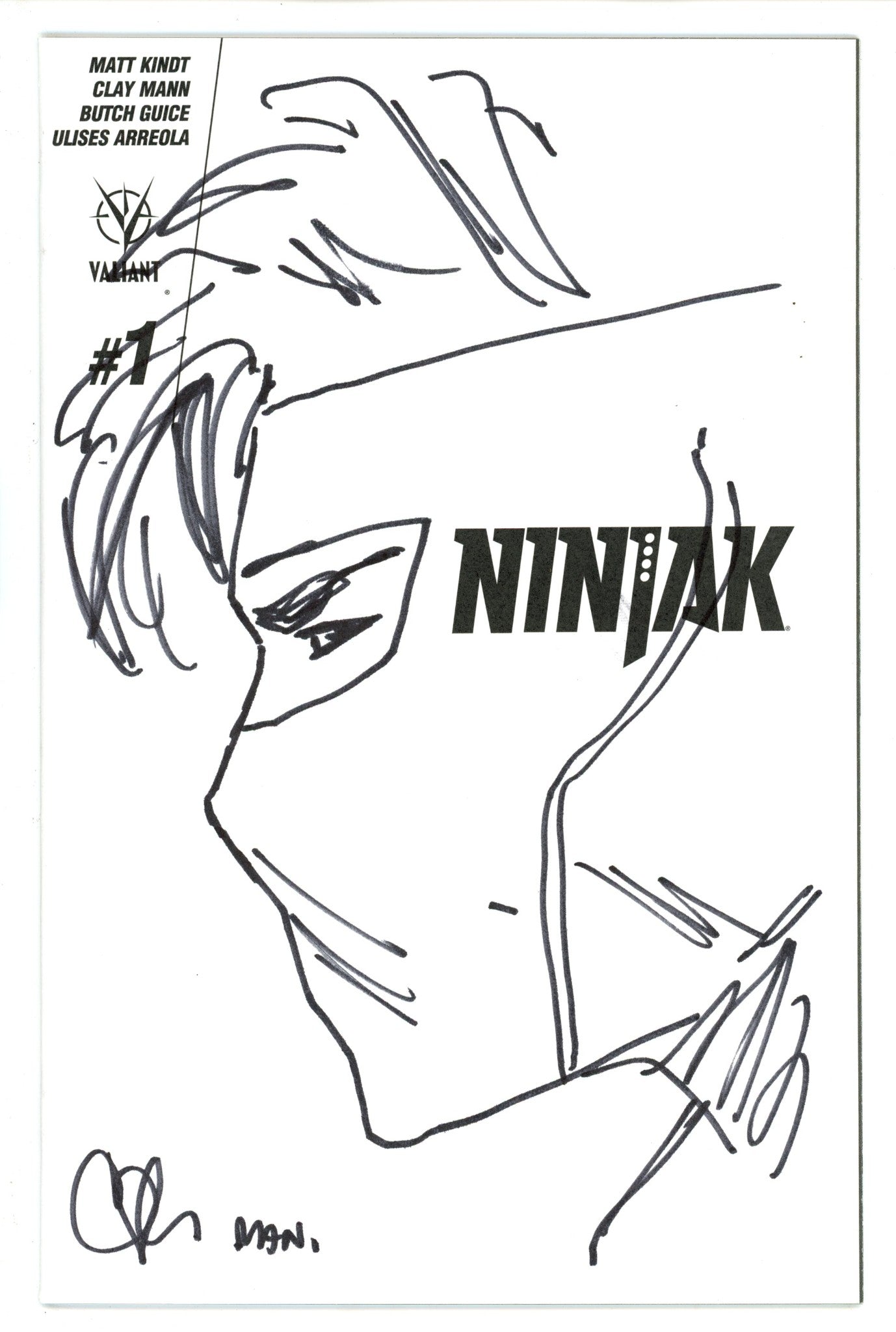 Ninjak Vol 3 1 Blank Signed & Sketch Mann NM