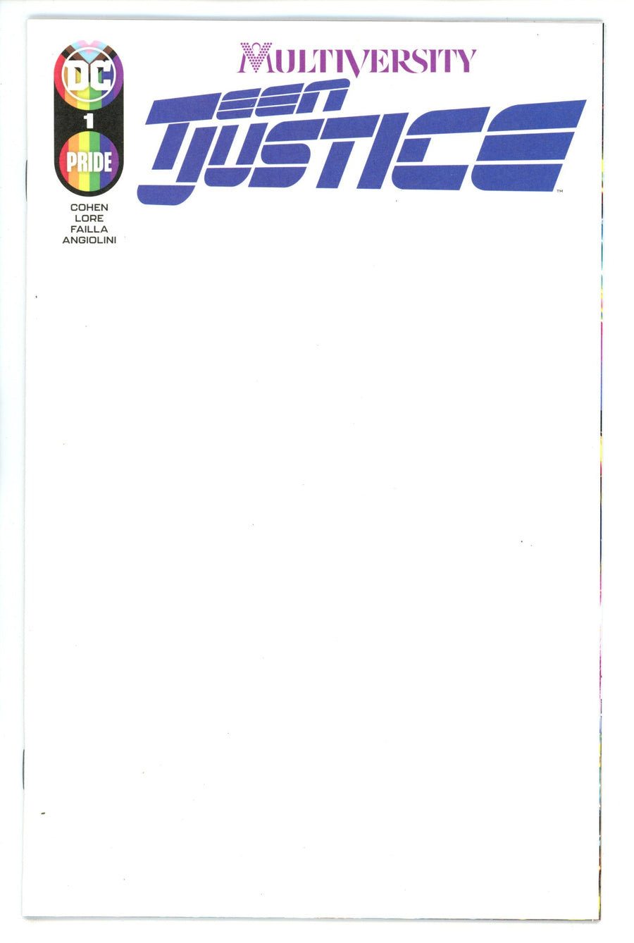 Multiversity Teen Justice 1 Blank Variant (2022)