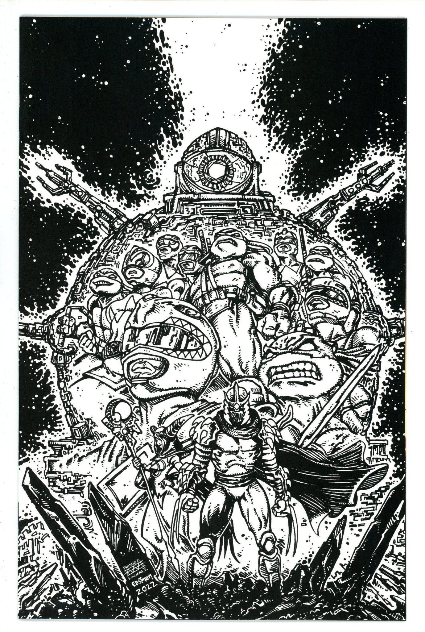 Mighty Morphin Power Rangers / Teenage Mutant Ninja Turtles II 1 Eastman Incentive Variant NM+ (2022)