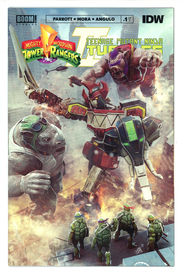 Mighty Morphin Power Rangers / Teenage Mutant Ninja Turtles II 1 Barends Incentive Variant NM+ (2022)