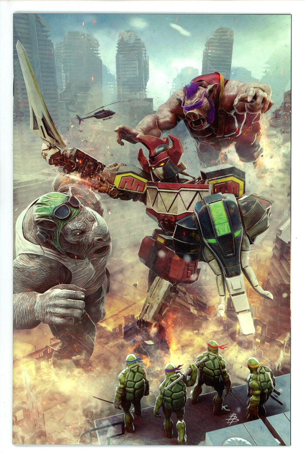 Mighty Morphin Power Rangers / Teenage Mutant Ninja Turtles II 1 Barends Cardstock Virgin Incentive Variant NM+ (2022)