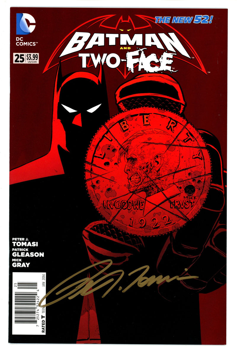 Batman and Robin Vol 2 25 Newsstand Signed Tomasi VF/NM