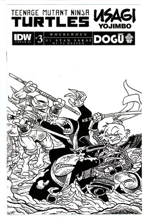 Teenage Mutant Ninja Turtles / Usagi Yojimbo Wherewhen 3 Sakai B&W Incentive Variant NM (2023)