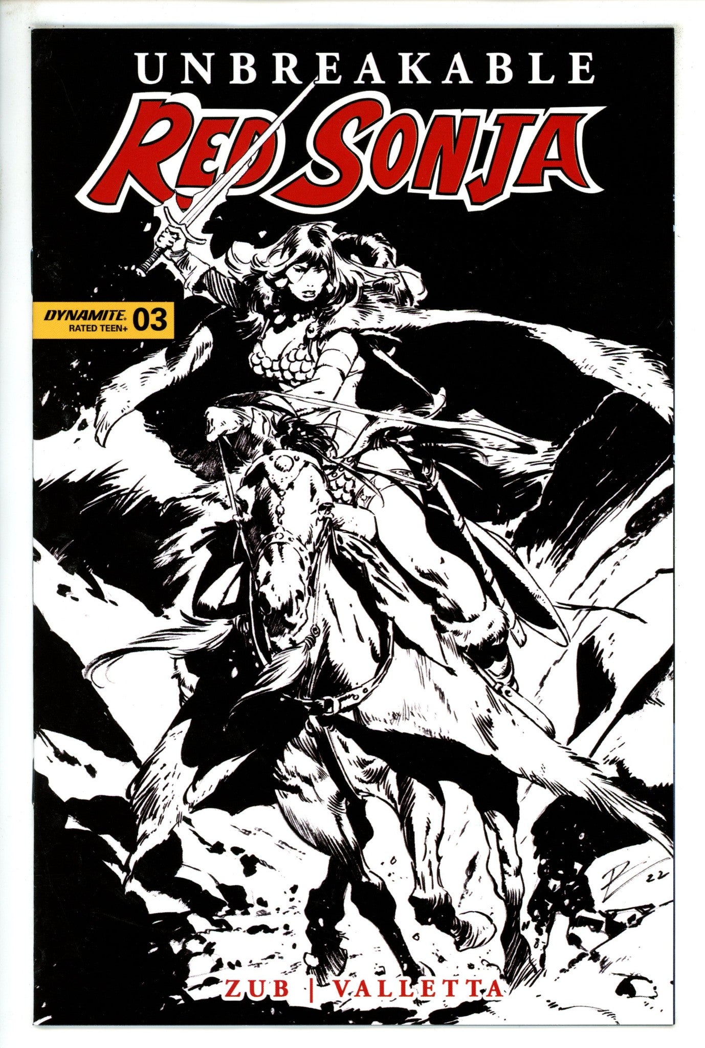 Unbreakable Red Sonja 3 Torre B&W Incentive Variant (2023)