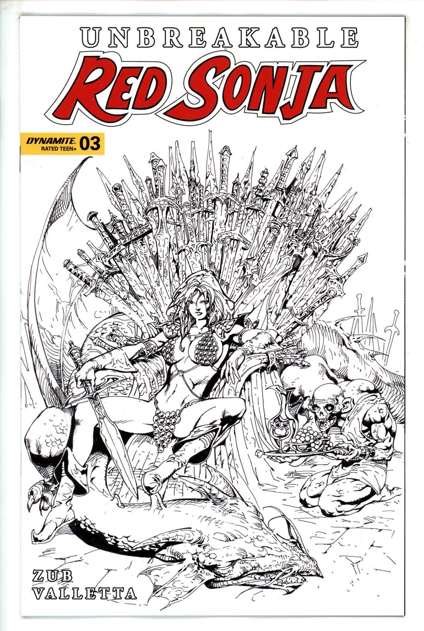 Unbreakable Red Sonja 3 Castro B&W Incentive Variant (2023)
