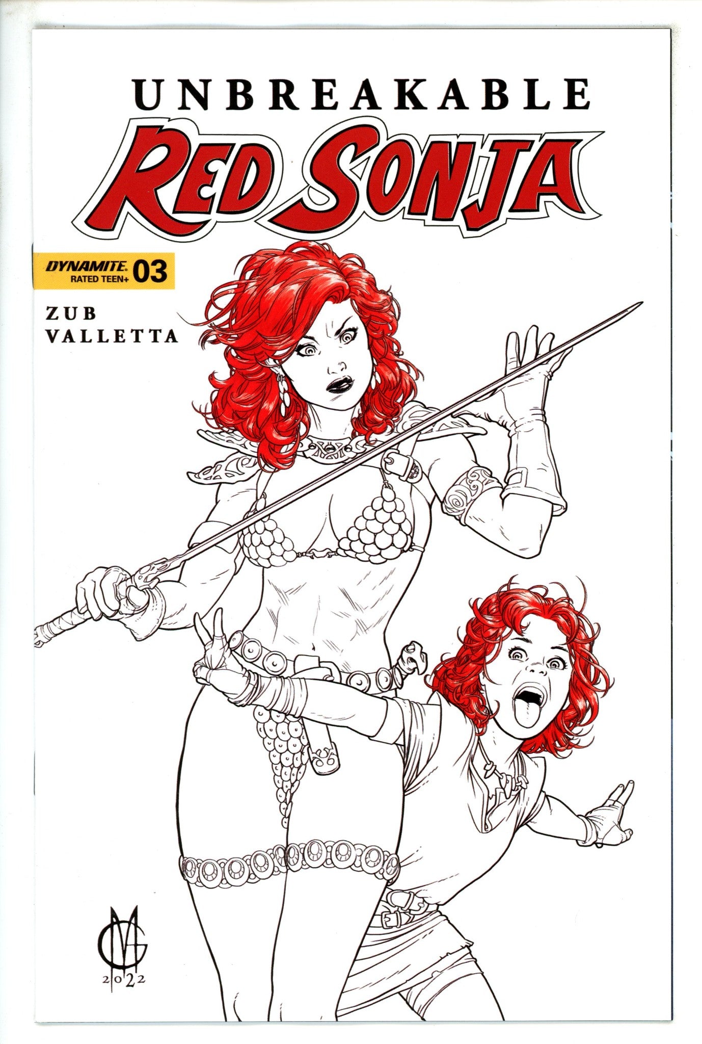 Unbreakable Red Sonja 3 Matteoni B&W Incentive Variant (2023)