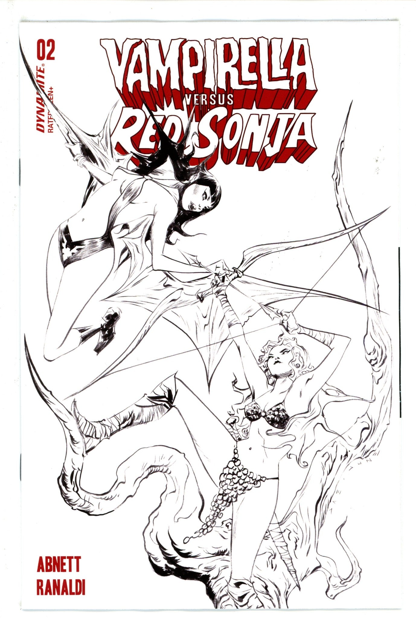 Vampirella vs Red Sonja 2 Lee B&W Variant