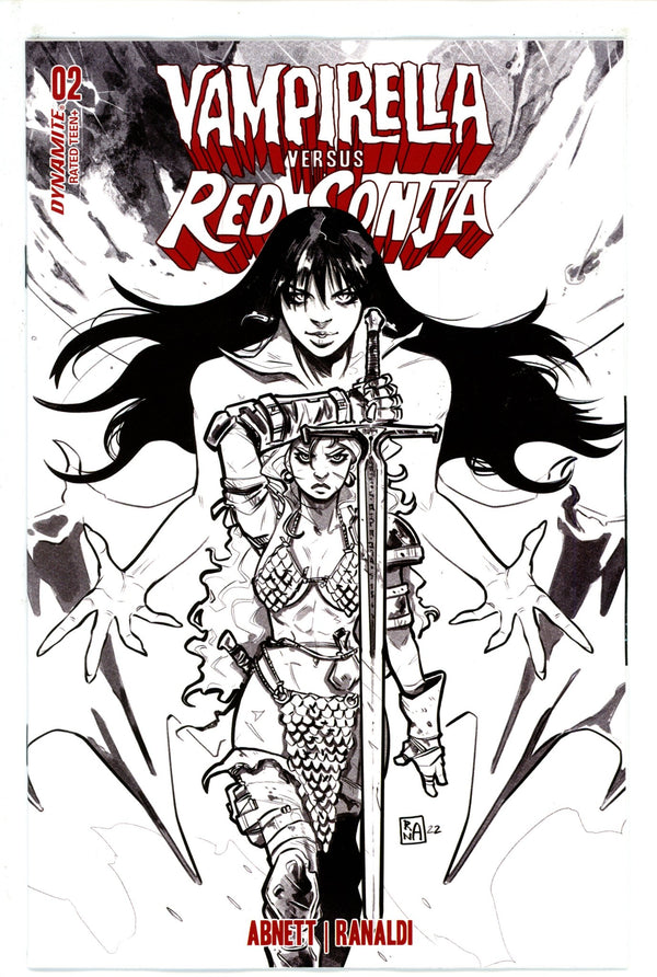 Vampirella vs Red Sonja 2 Ranaldi B&W Variant