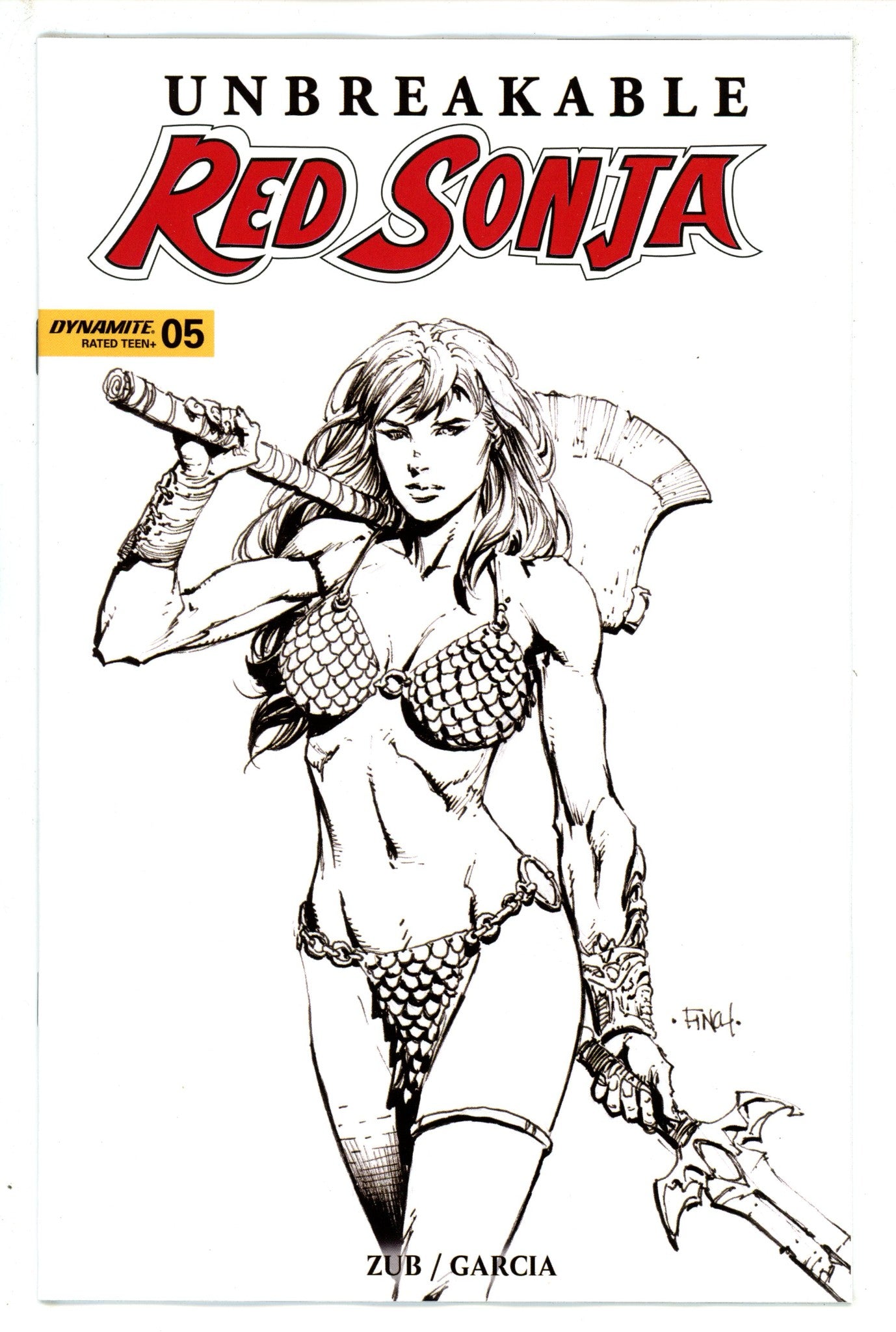 Unbreakable Red Sonja 5 Finch B&W Variant (2023)